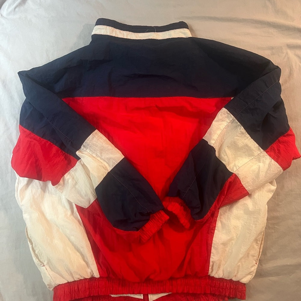 Vintage Red, White and Blue Windbreaker Jacket (XL)