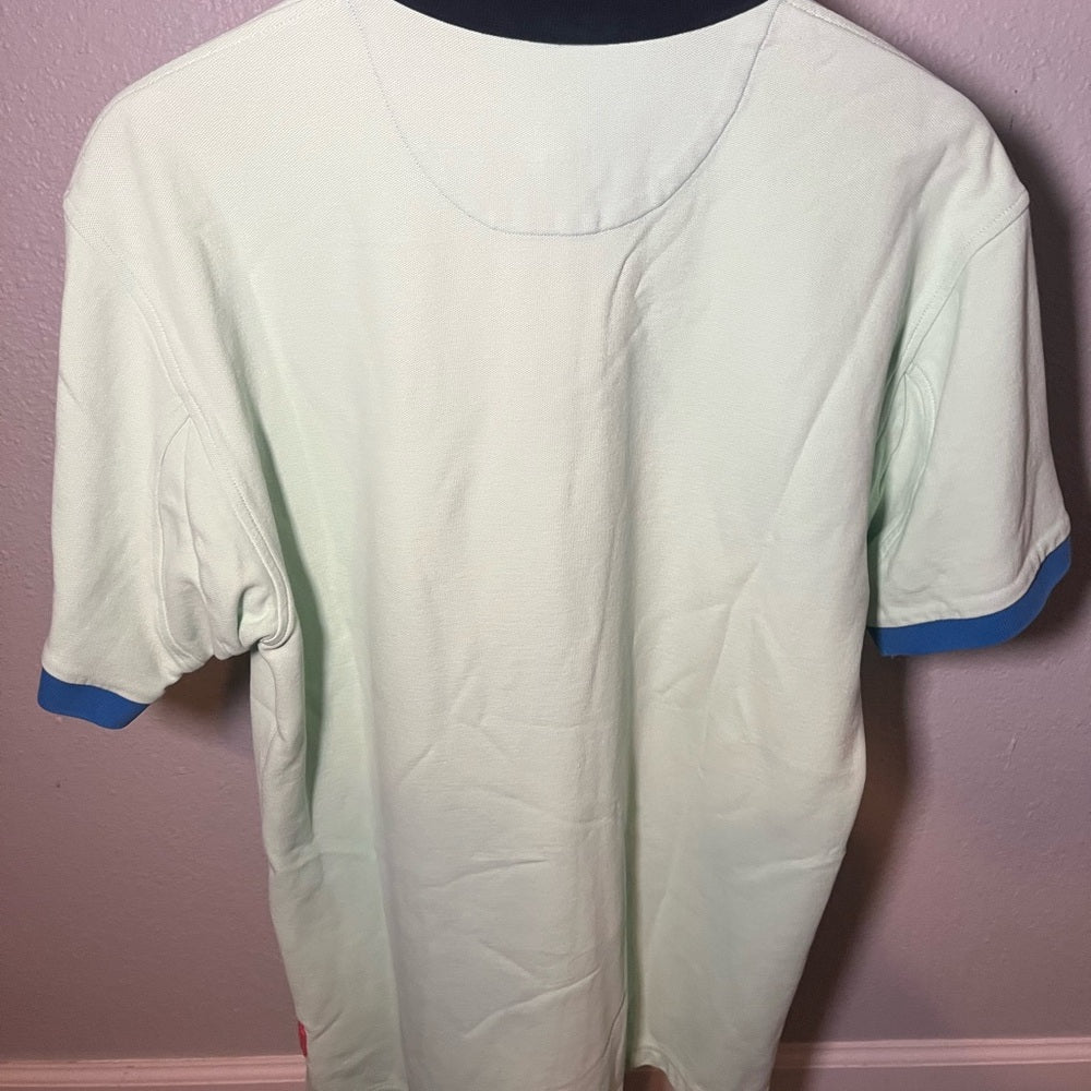 Orvis Mint and Coral Polo Shirt