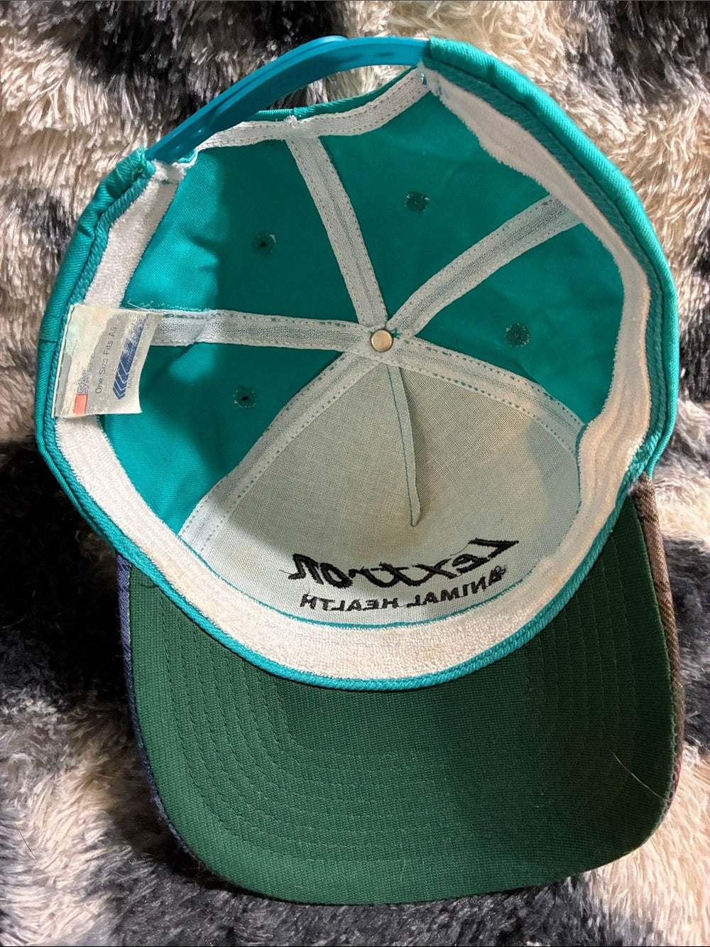 Vintage Teal & Plaid Baseball Cap - Men Accessories
