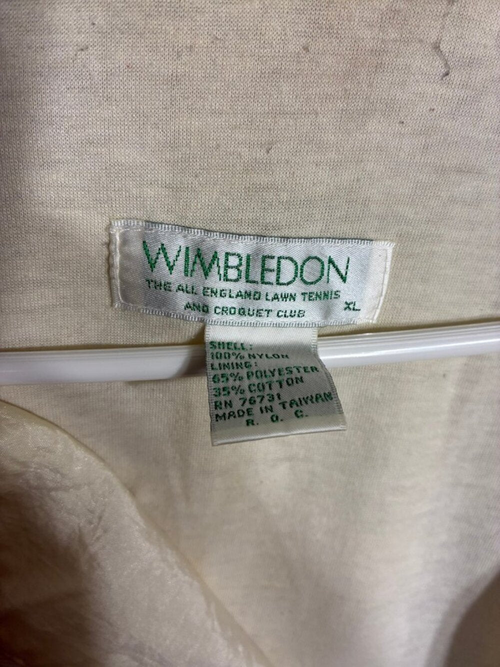 Wimbledon Vintage Tracksuit 2 Piece Set Mens XL White Purple Green 90s Tennis
