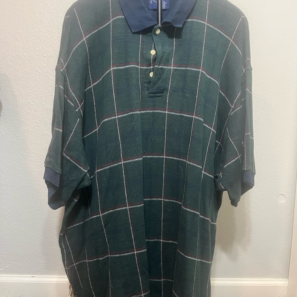 Catalina Green and Navy Plaid Polo Shirt