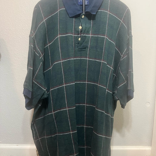 Catalina Green and Navy Plaid Polo Shirt