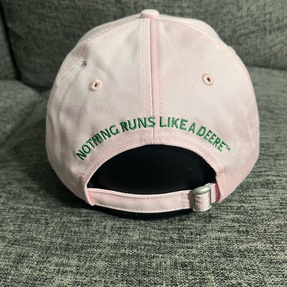 John Deere Light Pink Cap with Green Logo