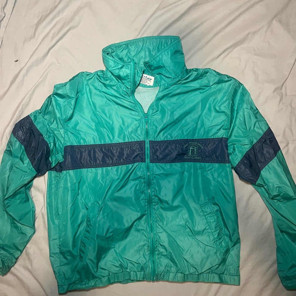 Vintage Teal and Navy Windbreaker Jacket