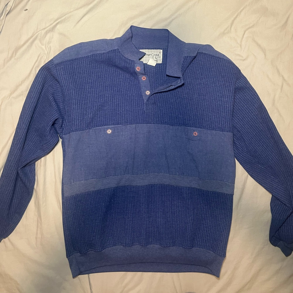 Vintage Men's Blue Lightweight Shirt Jacket