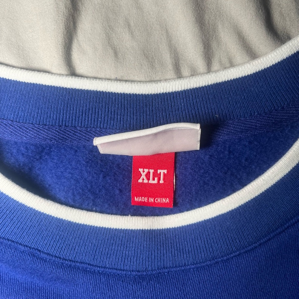 Mitchell & Ness Patriots Blue and Red Crewneck Sweater