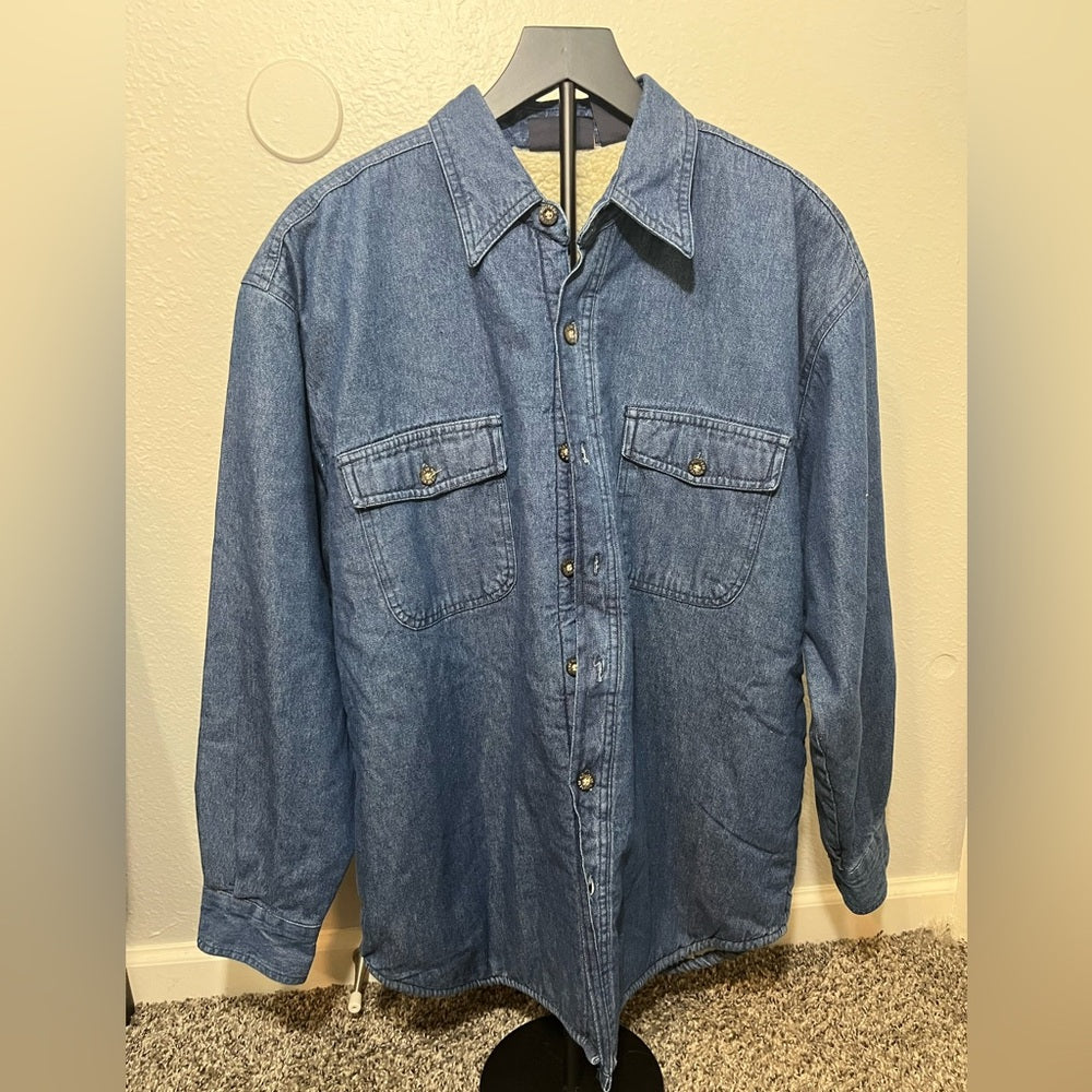 Denim Button-Up Shirt Jacket