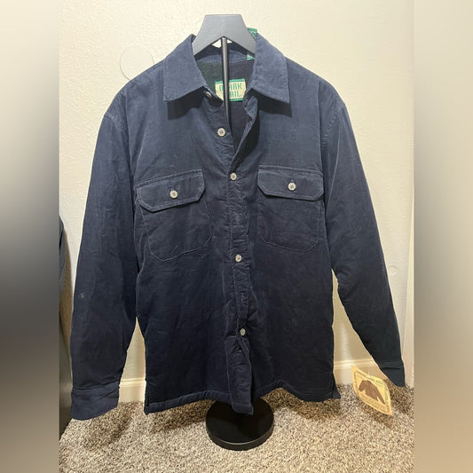 Vintage Navy Button-Up Shirt Jacket