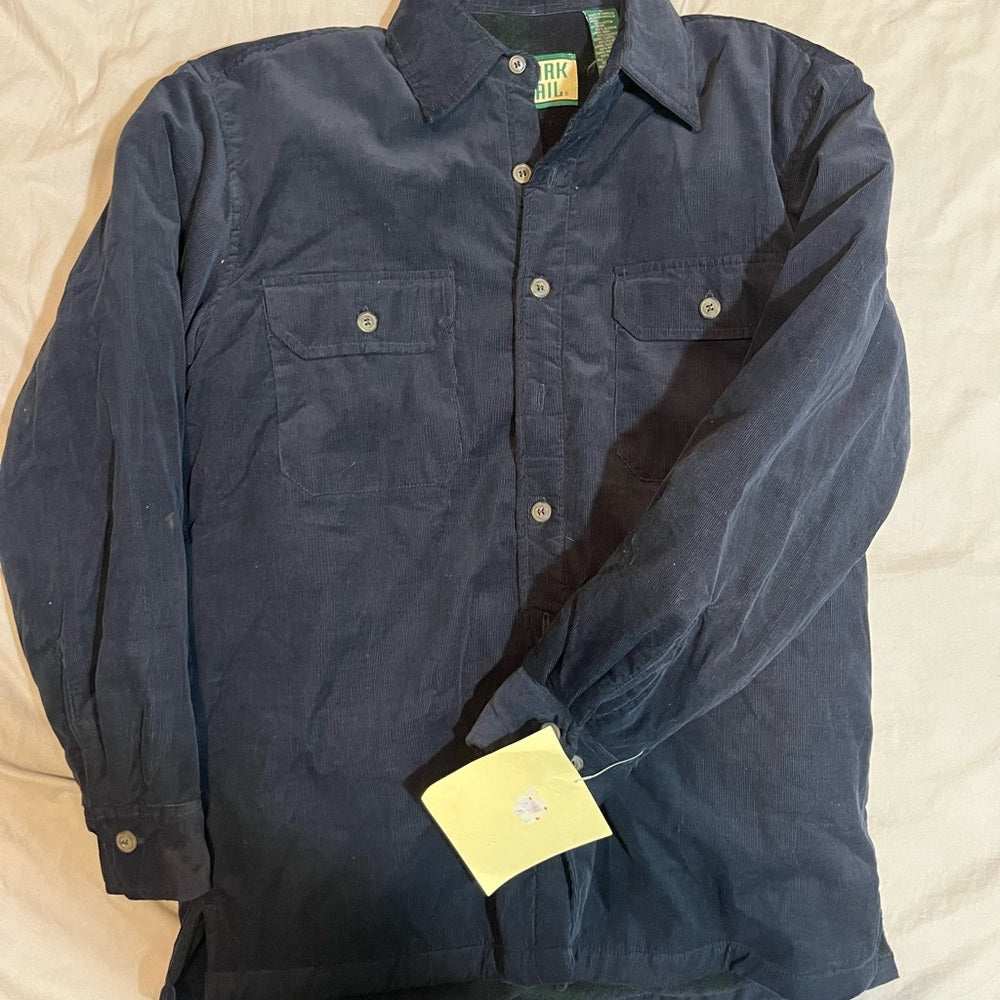 Vintage Navy Button-Up Shirt Jacket