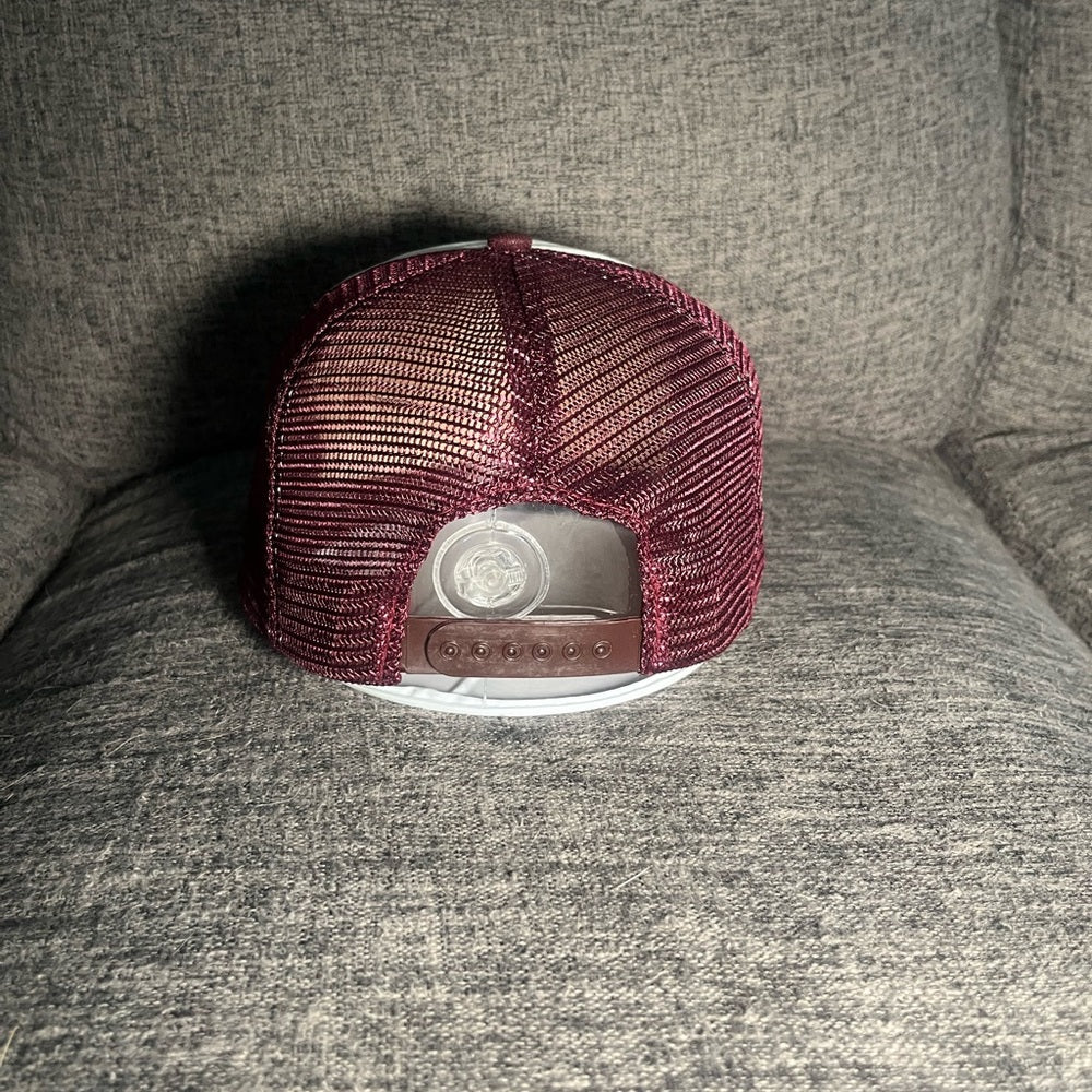 White and Burgundy Florida Hat