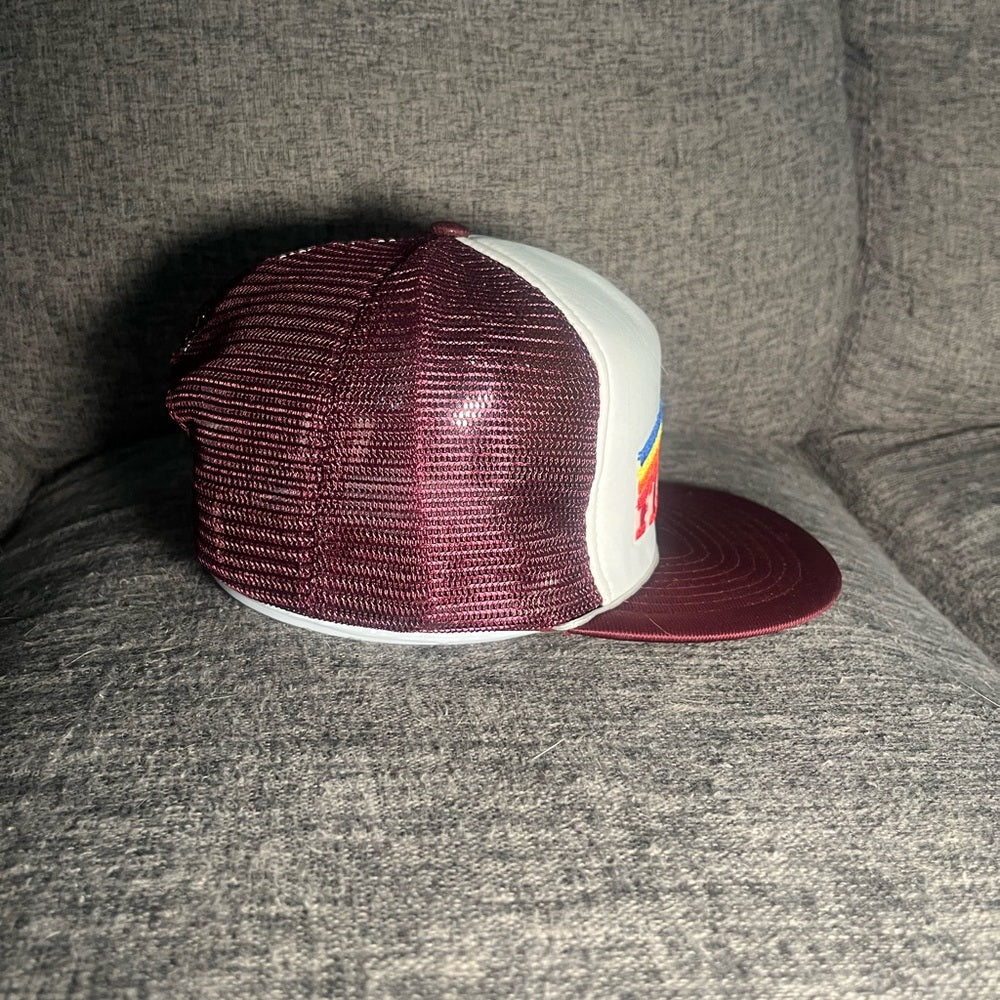 White and Burgundy Florida Hat