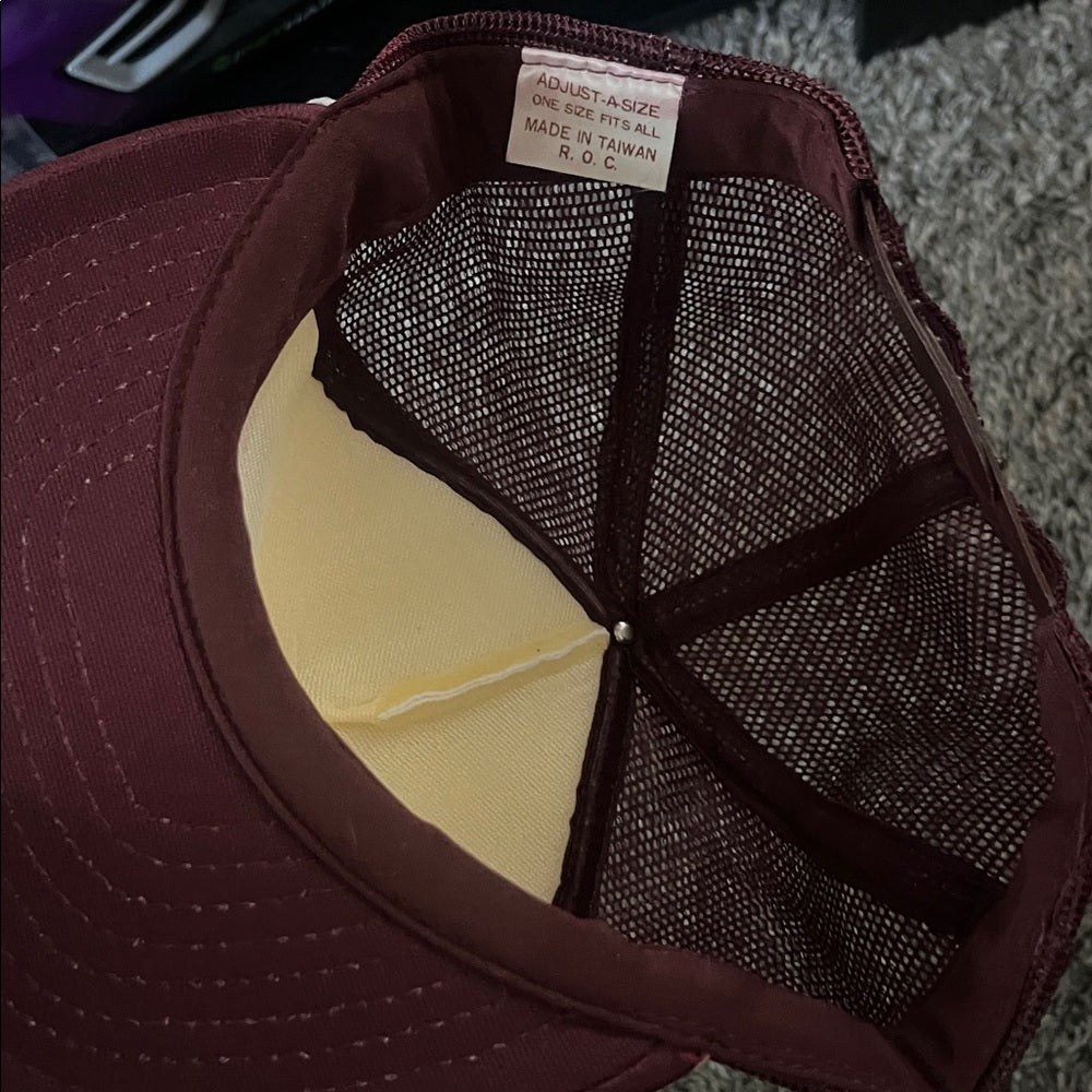 White and Burgundy Florida Hat