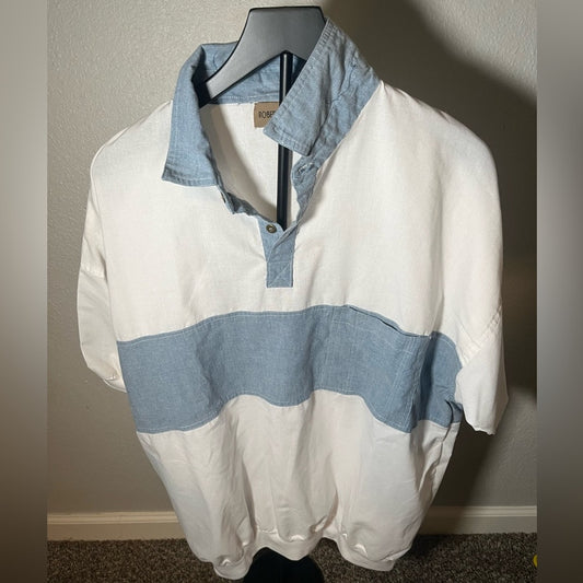 Robert Stock Denim and White Polo