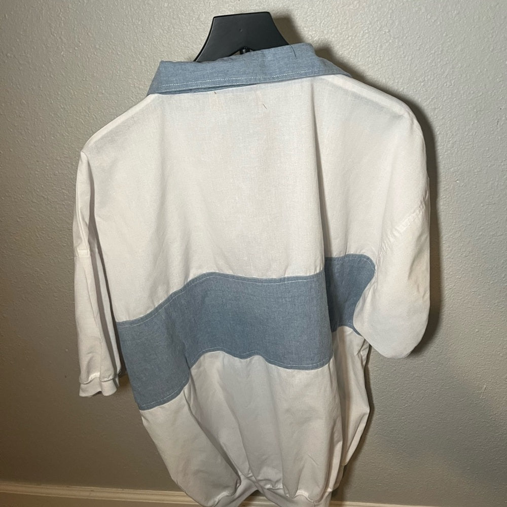 Robert Stock Denim and White Polo