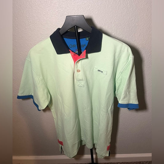 Orvis Mint and Coral Polo Shirt