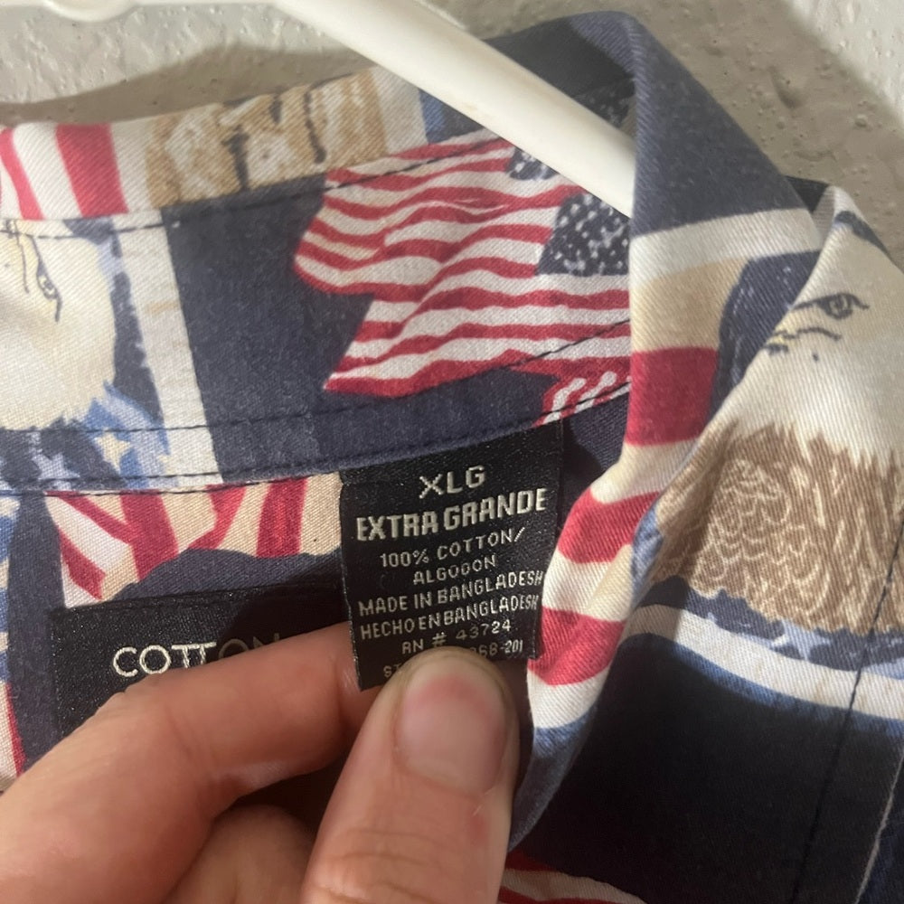 Vintage Patriotic Button Up - Cotton Trader Sports