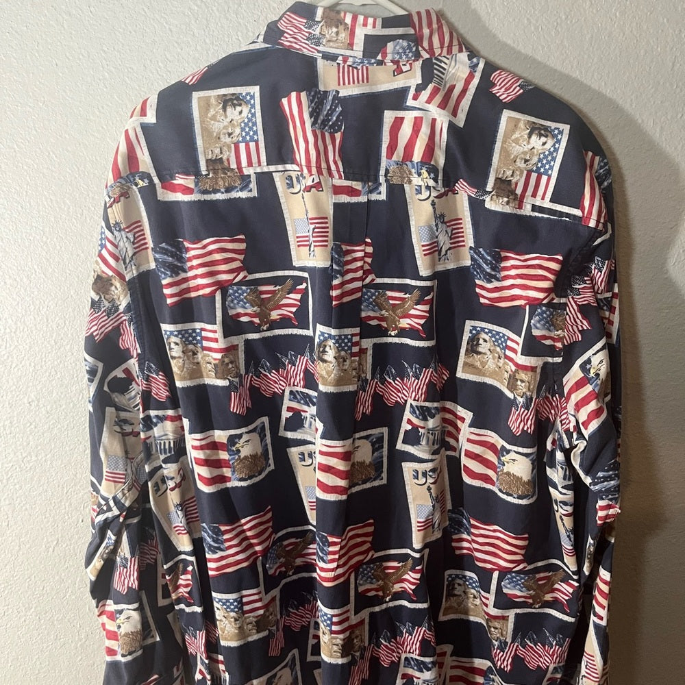 Vintage Patriotic Button Up - Cotton Trader Sports