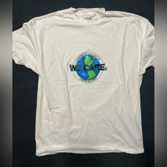 Vintage Graphic T Shirt- 'We Care'