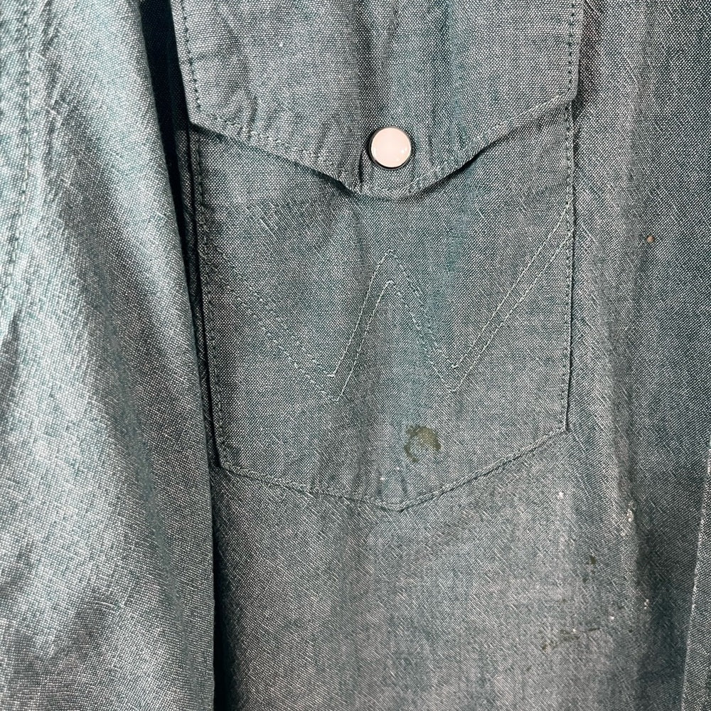 Wrangler Pearl Snap Men's Casual Green Button Down Shirt