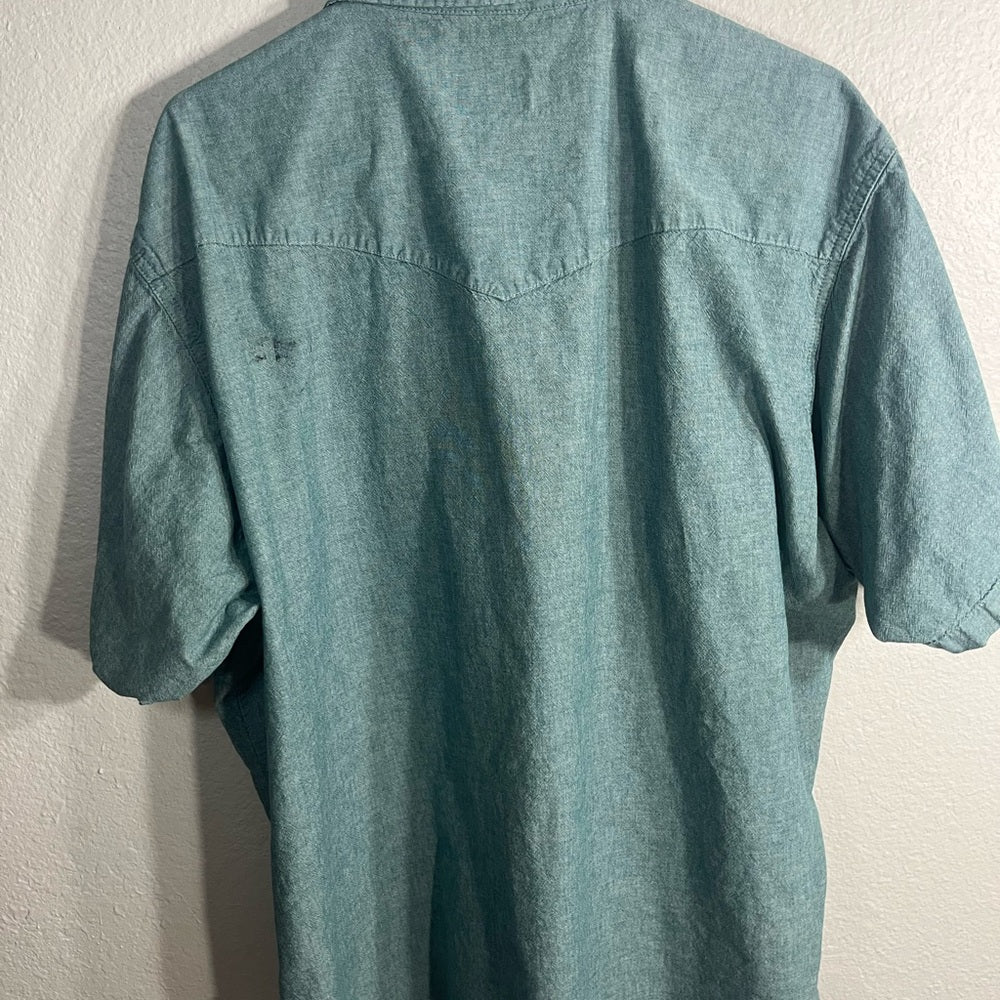 Wrangler Pearl Snap Men's Casual Green Button Down Shirt