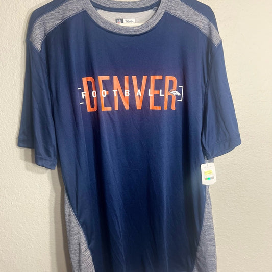 NFL Denver Broncos Football Navy and Gray Men's Tee