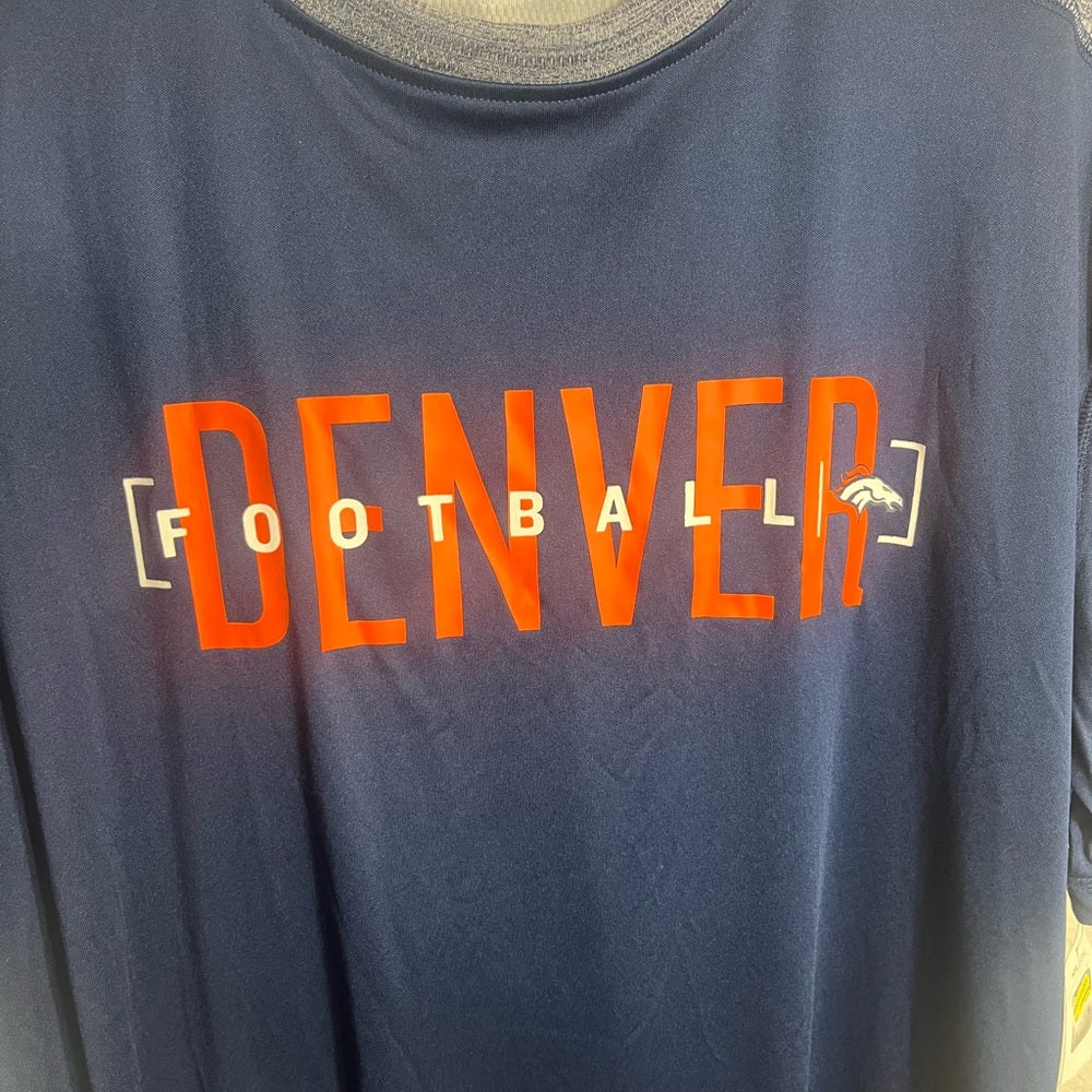 NFL Denver Broncos Football Navy and Gray Men's Tee
