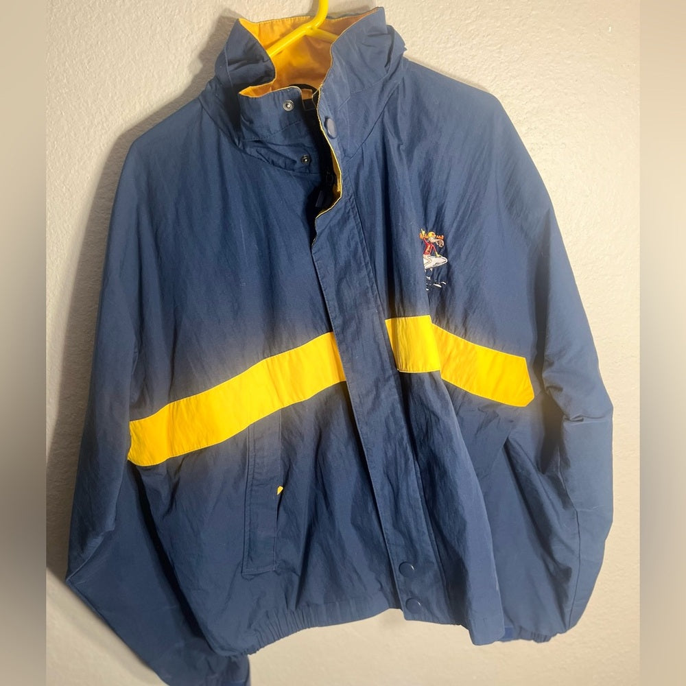Dunbrooke Men's Navy and Yellow Jacket - With Bullwinkle Bullet Logo