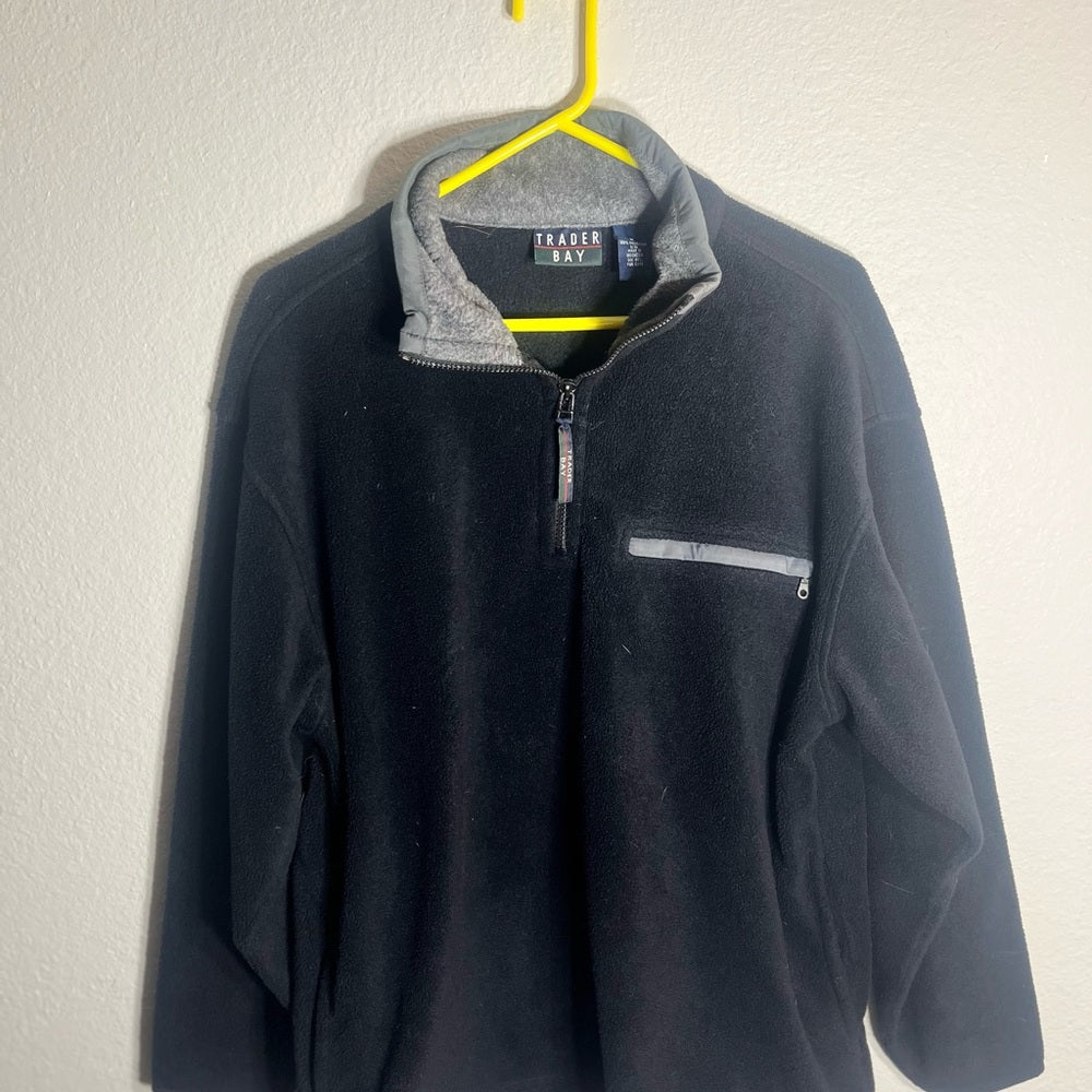 Trader Bay Black and Gray Quarter Zip Sweater