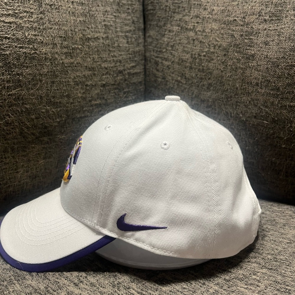 White LSU Tigers Hat - Nike Dri Fit
