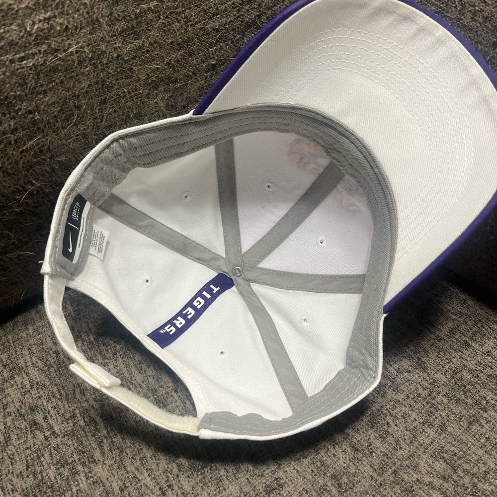 White LSU Tigers Hat - Nike Dri Fit