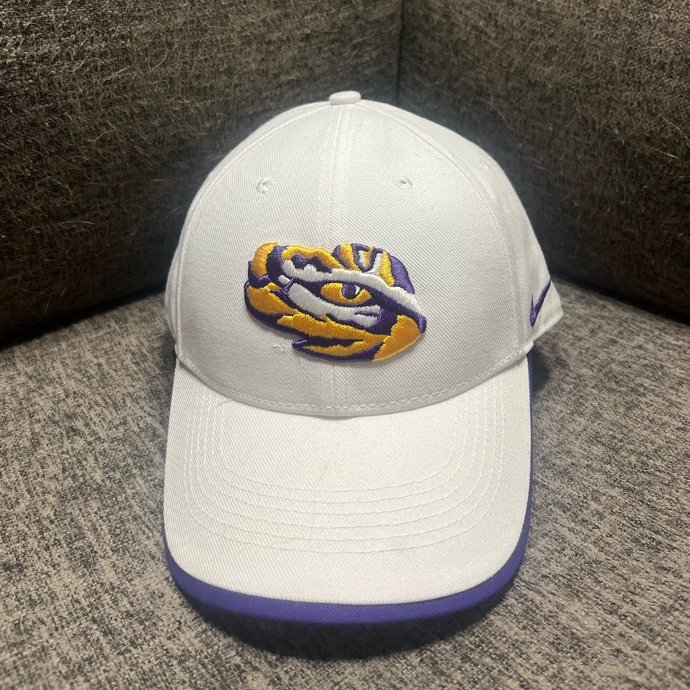 White LSU Tigers Hat - Nike Dri Fit