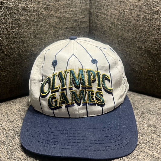 Vintage 1996 Atlanta Olympic Games White and Blue SnapBack
