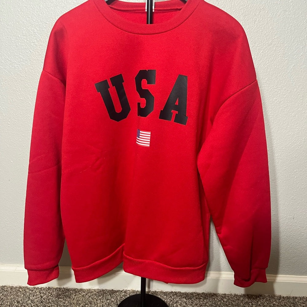Vibrant Red Crew Neck Sweater