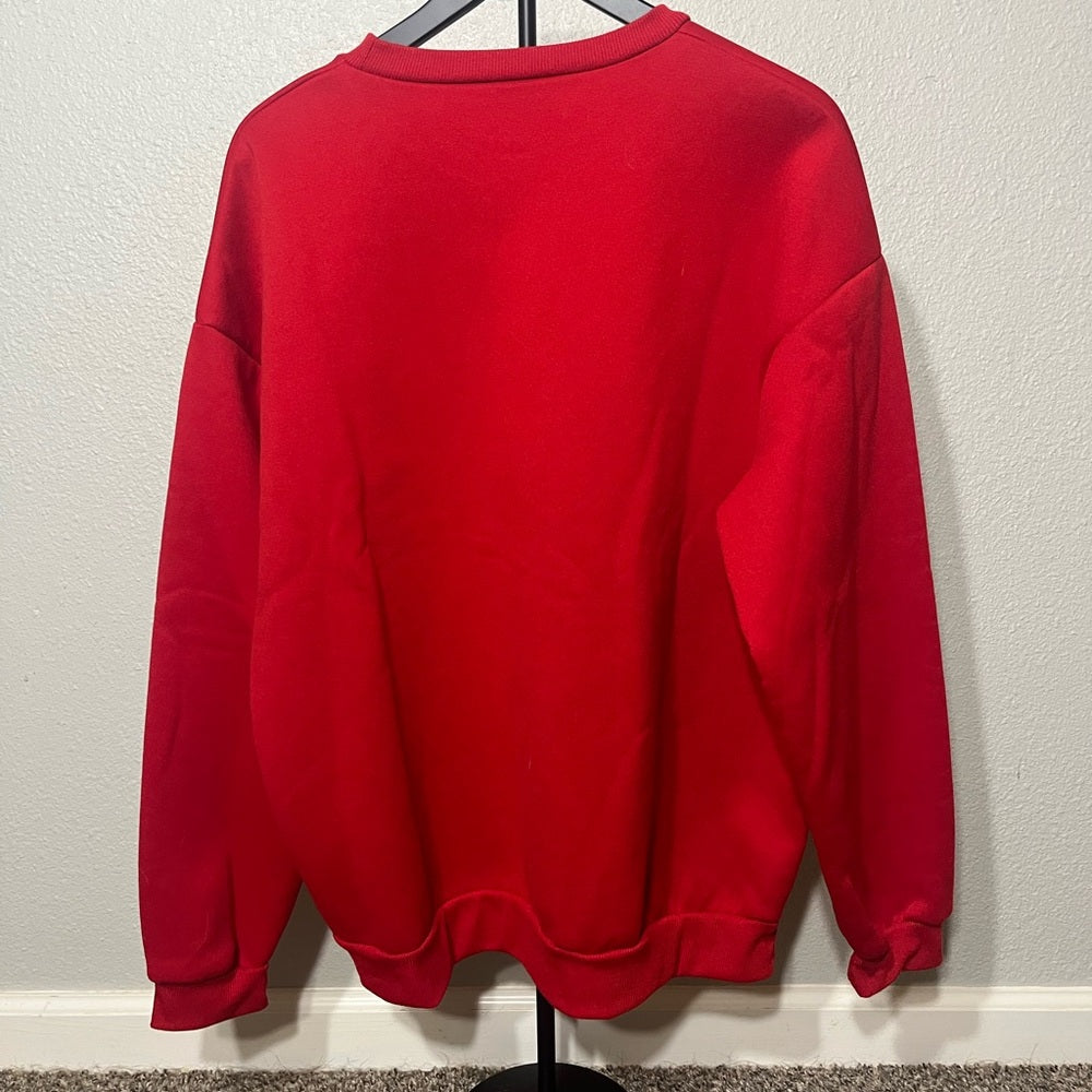 Vibrant Red Crew Neck Sweater
