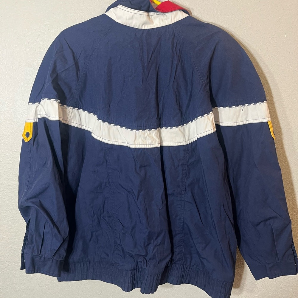 Vintage Navy and Red Windbreaker for Men