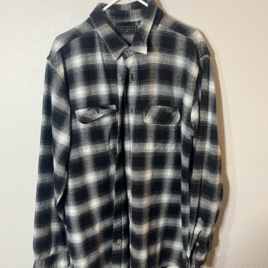 Field & Stream Black and White Plaid Flannel Shacket