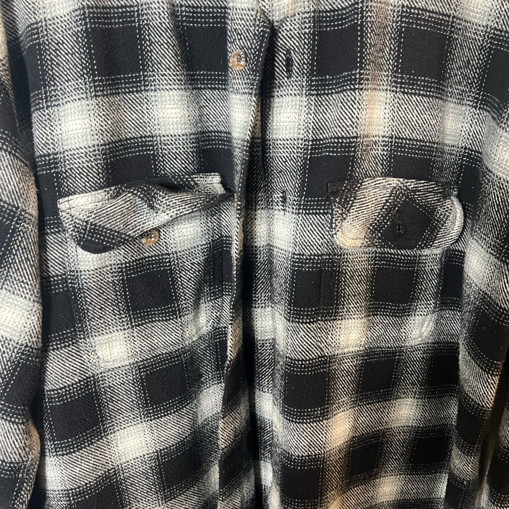 Field & Stream Black and White Plaid Flannel Shacket