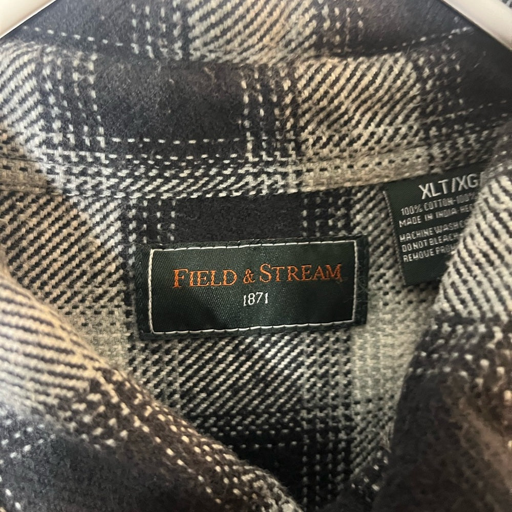 Field & Stream Black and White Plaid Flannel Shacket