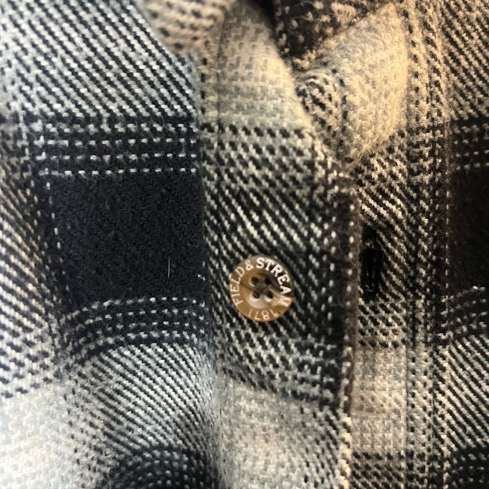 Field & Stream Black and White Plaid Flannel Shacket
