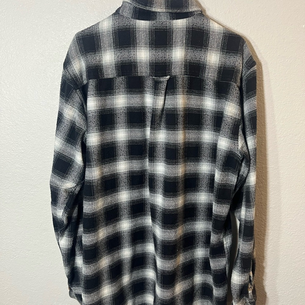 Field & Stream Black and White Plaid Flannel Shacket