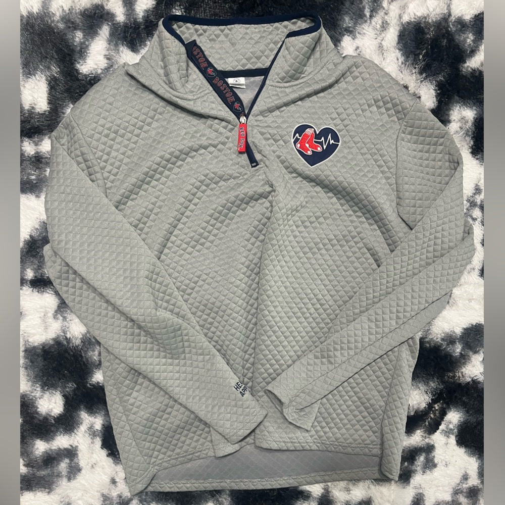 Gray Fleece Red Sox Quarter zip