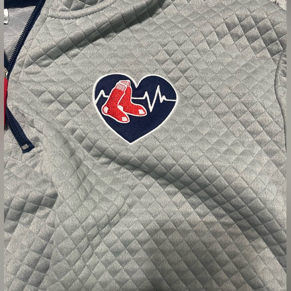 Gray Fleece Red Sox Quarter zip