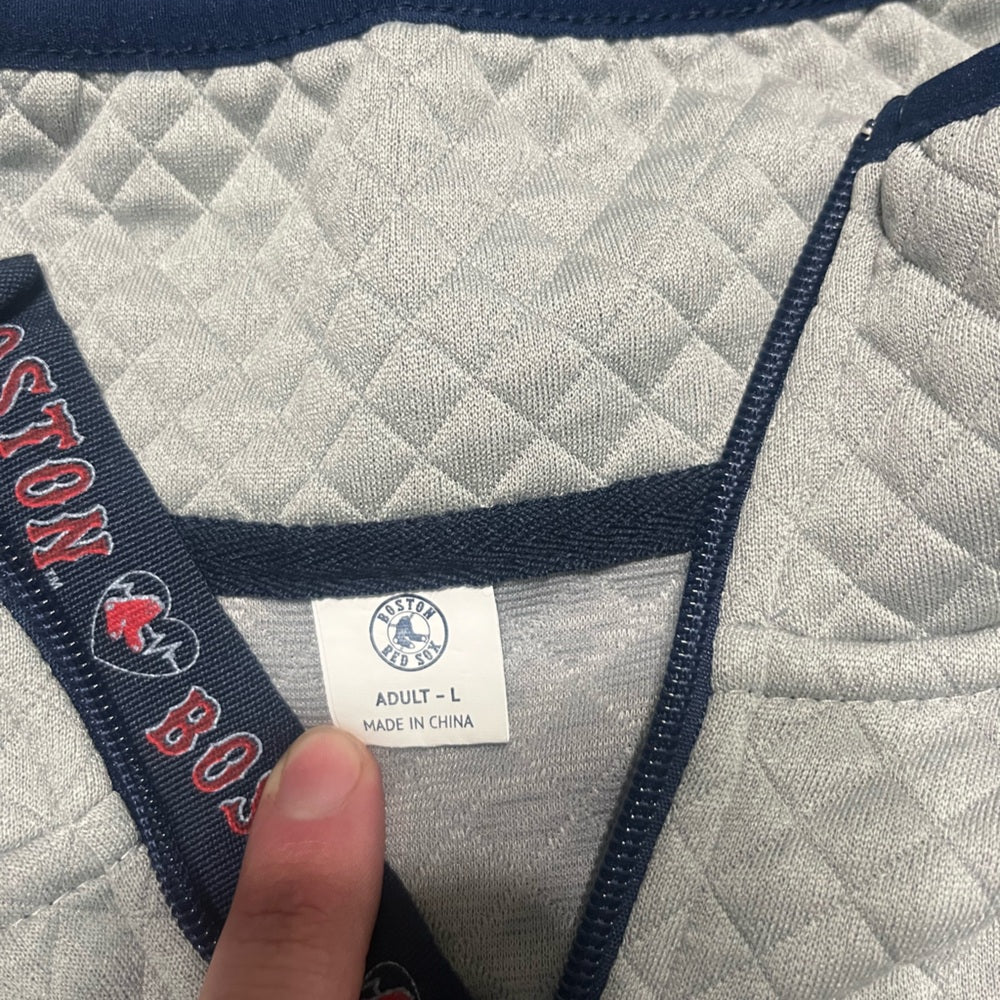 Gray Fleece Red Sox Quarter zip
