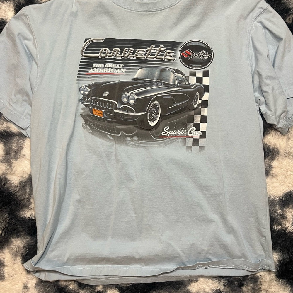 Light Blue Corvette Graphic Tee