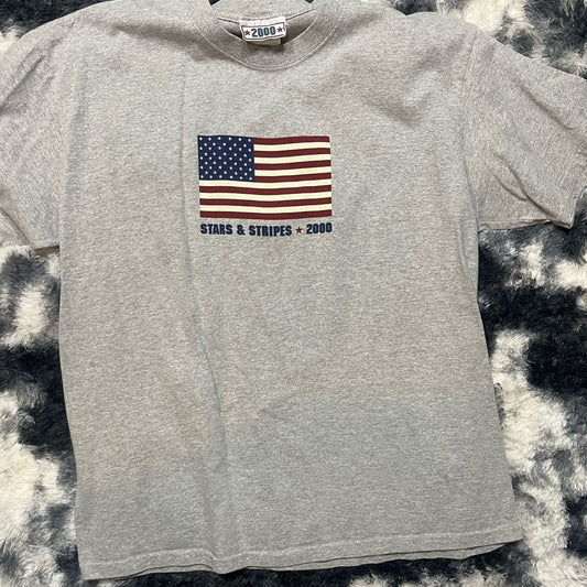 Gray T-Shirt with Red Stars