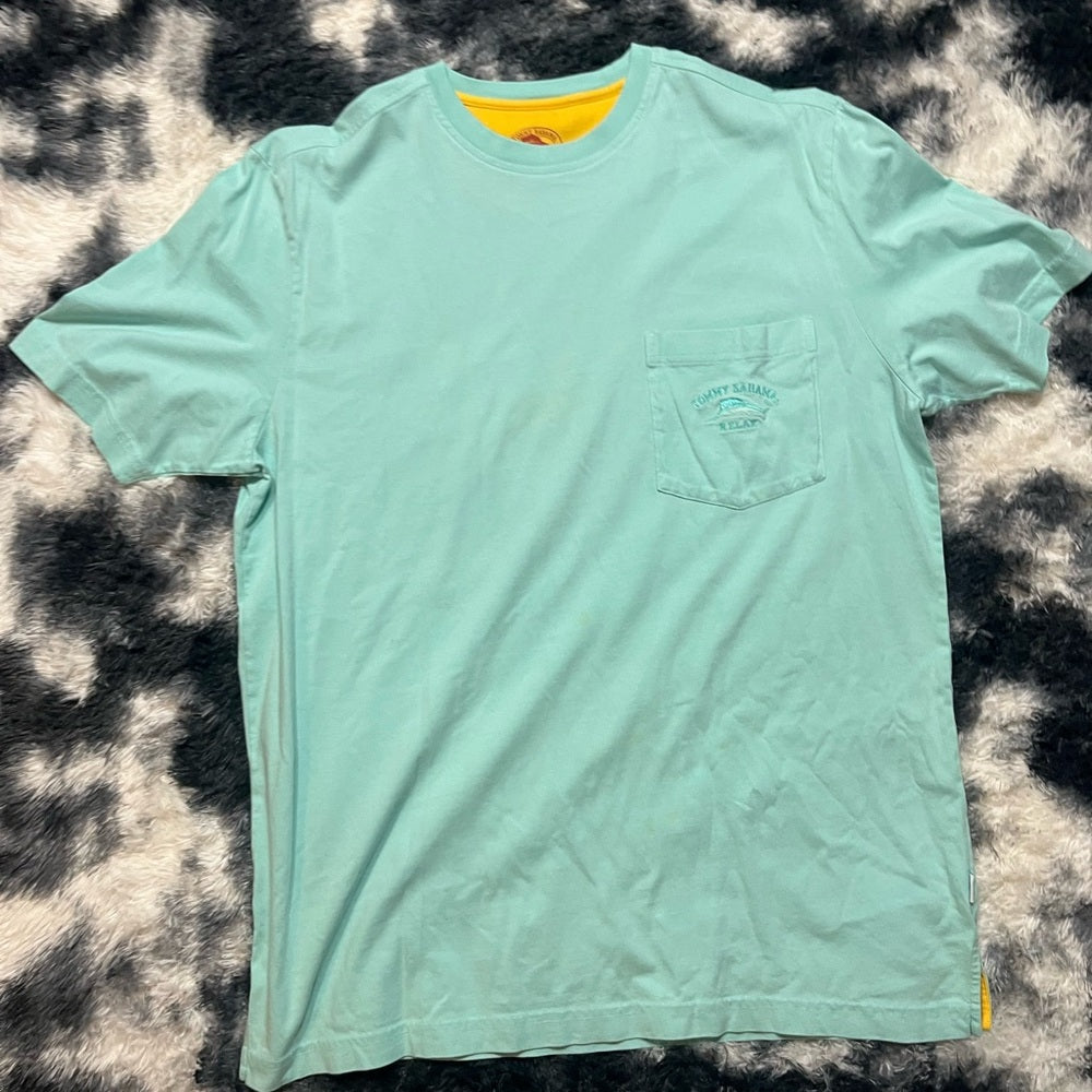 Tommy Bahama Men's Turquoise Pocket Tee