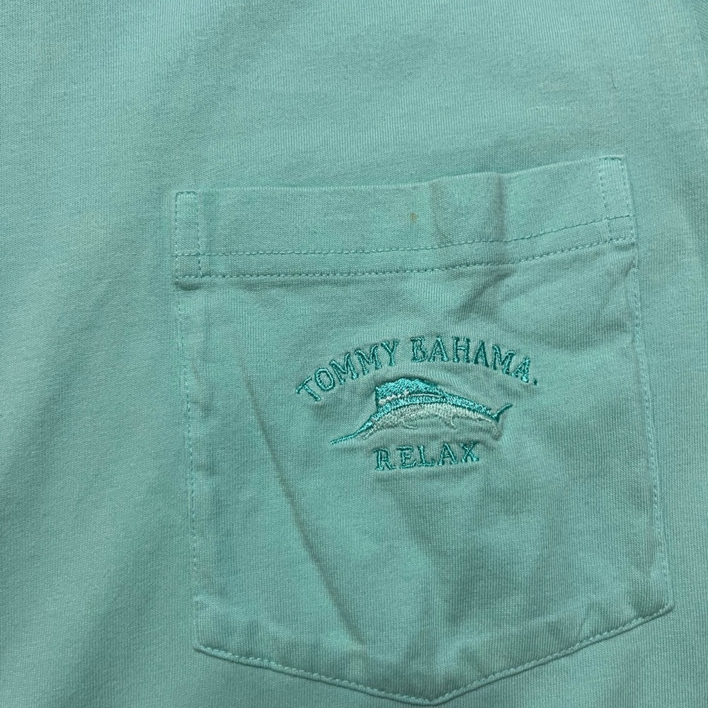 Tommy Bahama Men's Turquoise Pocket Tee