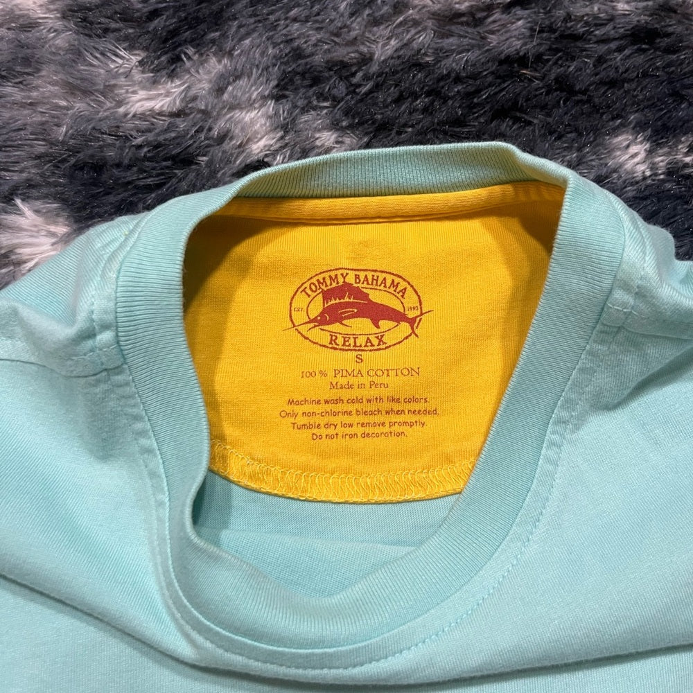 Tommy Bahama Men's Turquoise Pocket Tee