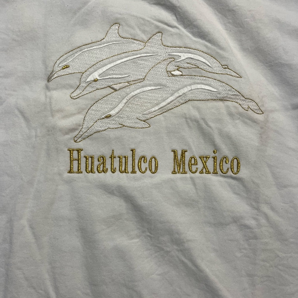 Caribbean White Tee with Huatulco Mexico Design