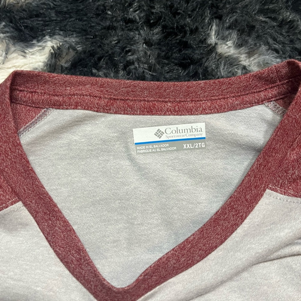 NWT Columbia Men's Gray and Red Long Sleeve Shirt